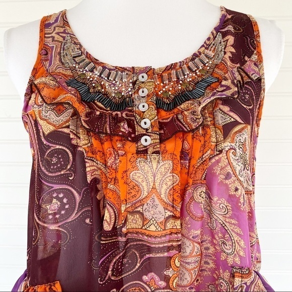 Asymmetrical hem sequins ruffle blouse Small - Picture 5 of 11